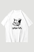 White Laugh Often Oversize T-shirt