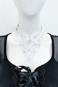 White Leather Choker