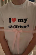 White My Gırlfrıend Oversize T-shirt