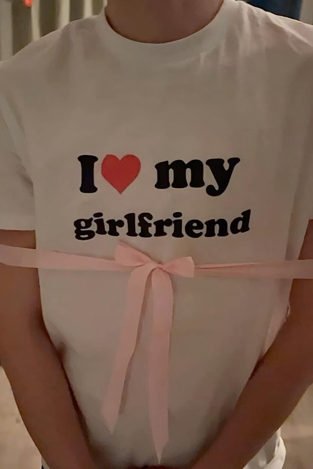 White My Gırlfrıend Oversize T-shirt