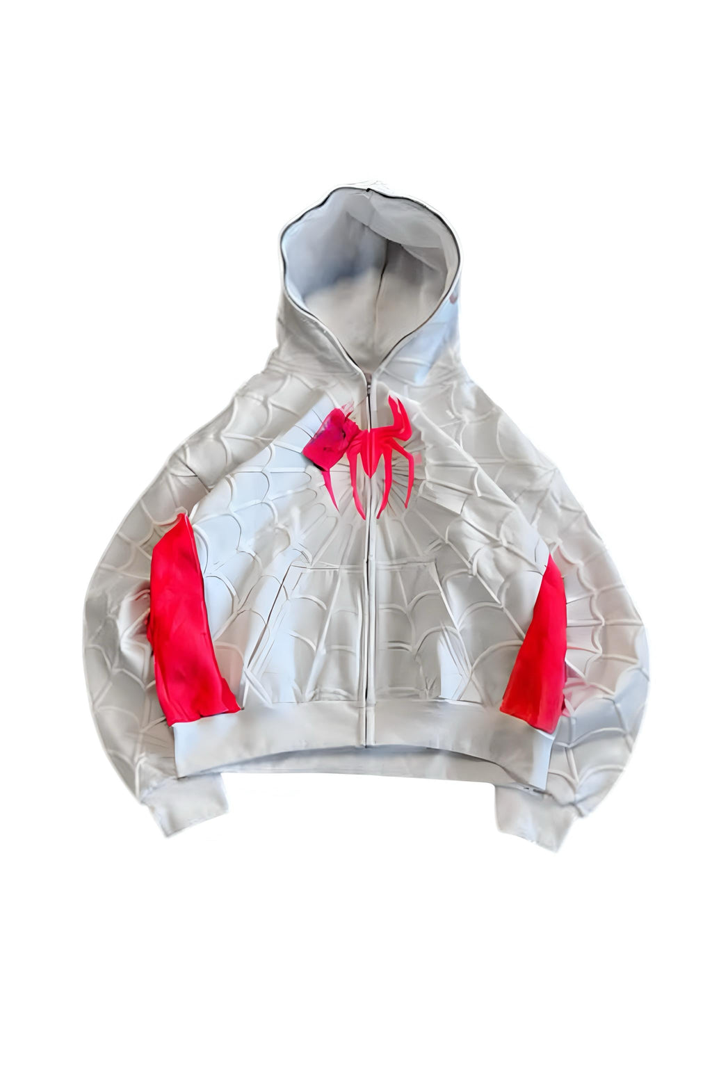White Red Spider Oversize Hırka