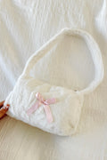 White Ribbon Peluş Çanta
