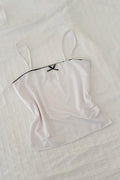 White Tiny Ribbon Bluz