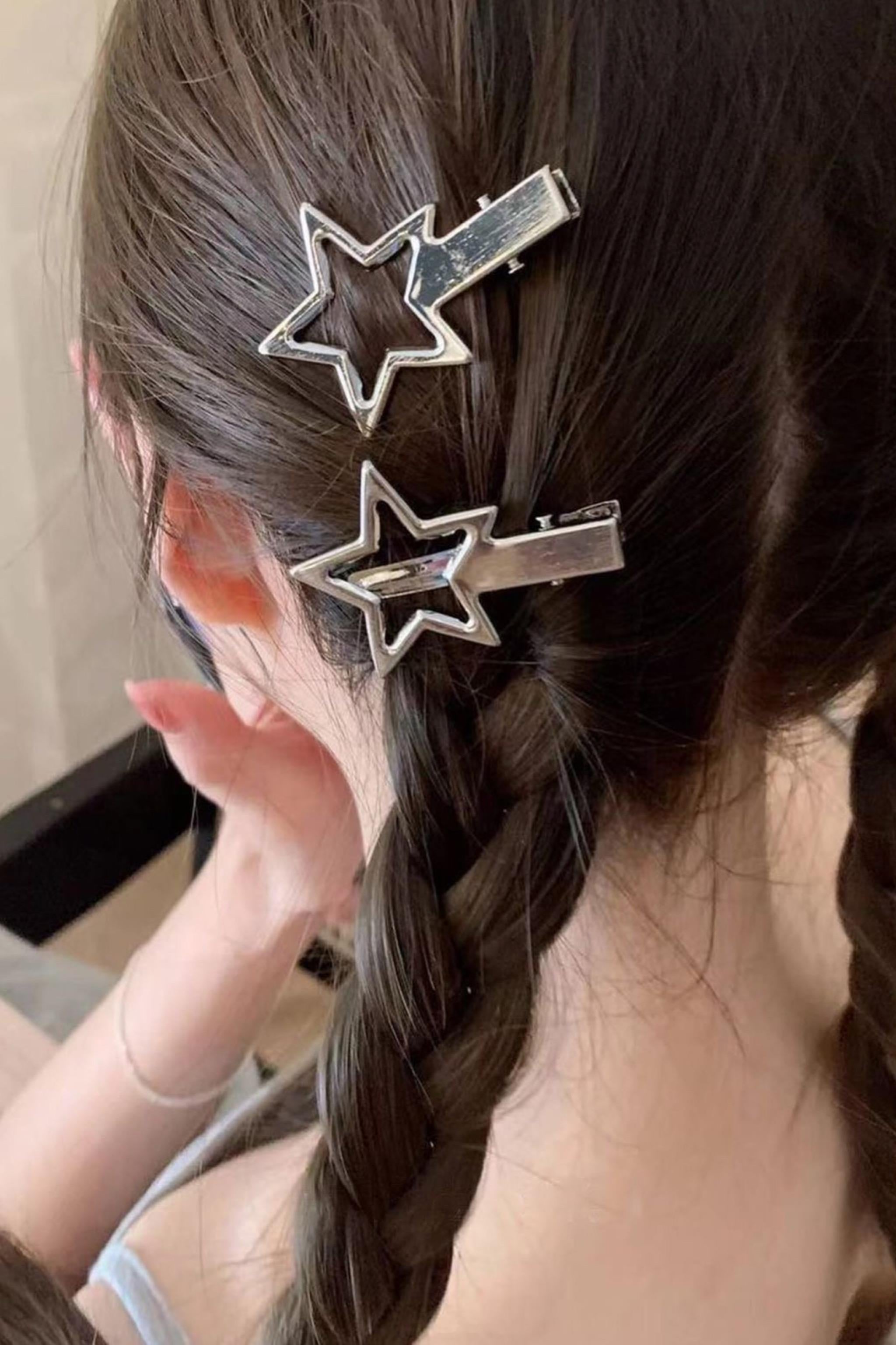 Y2K Klips Metal Star Toka