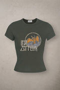 Yeşil Led Zeppelin Tam Boy Bluz
