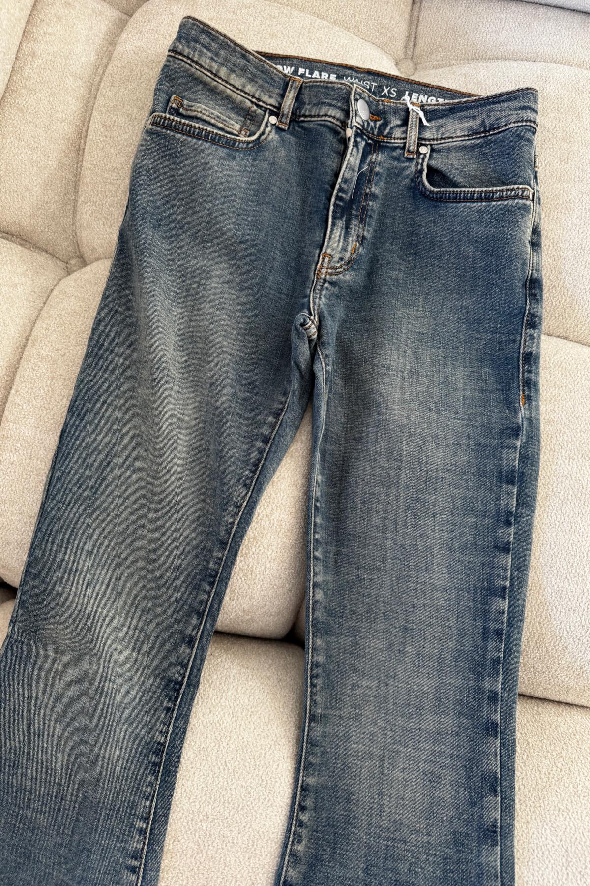 Yıkamalı Flare Pantolon