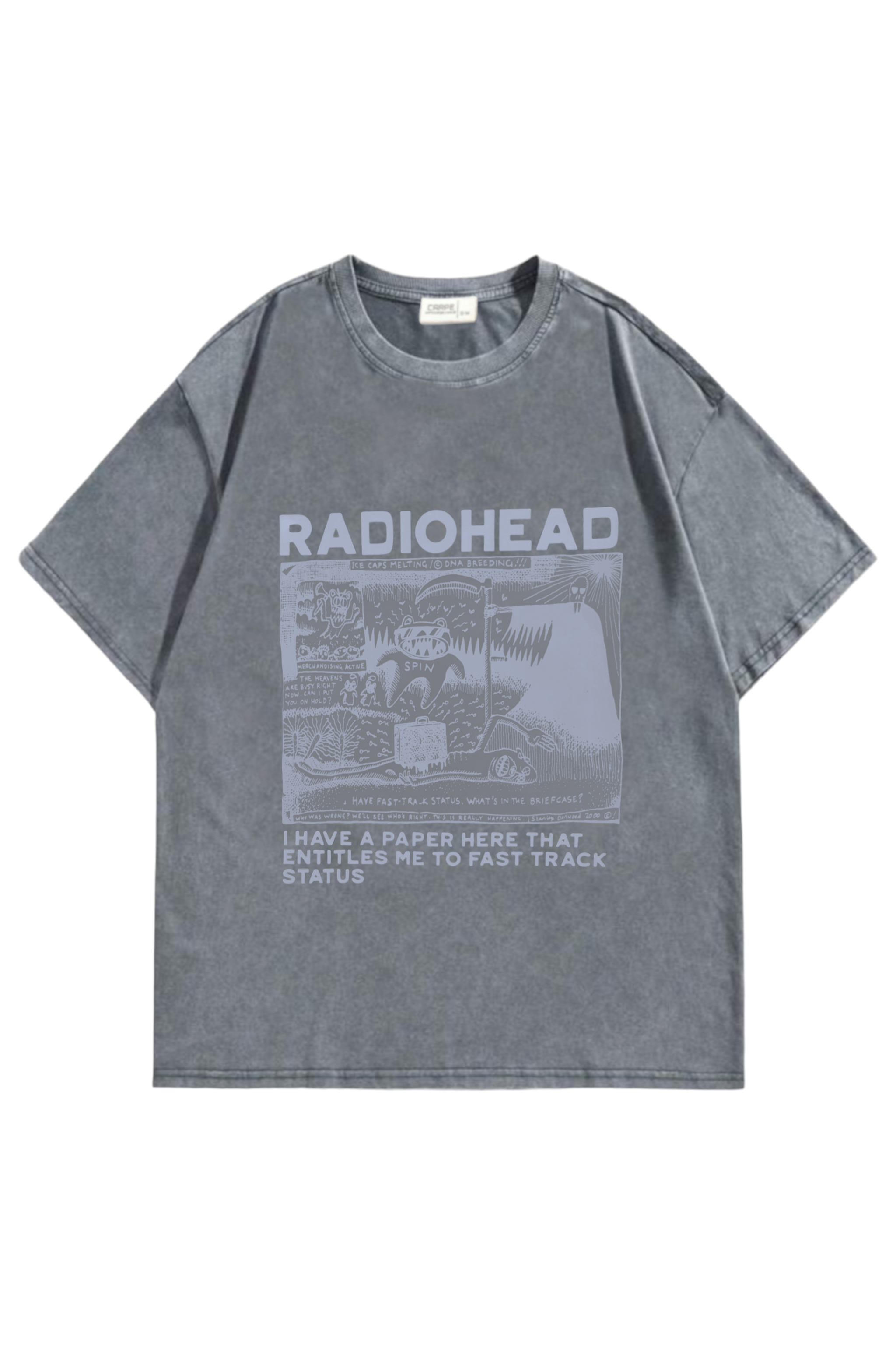 Yıkamalı Radıohead Oversize T-shirt