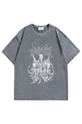 Yıkamalı Skeleton Oversize T-shirt