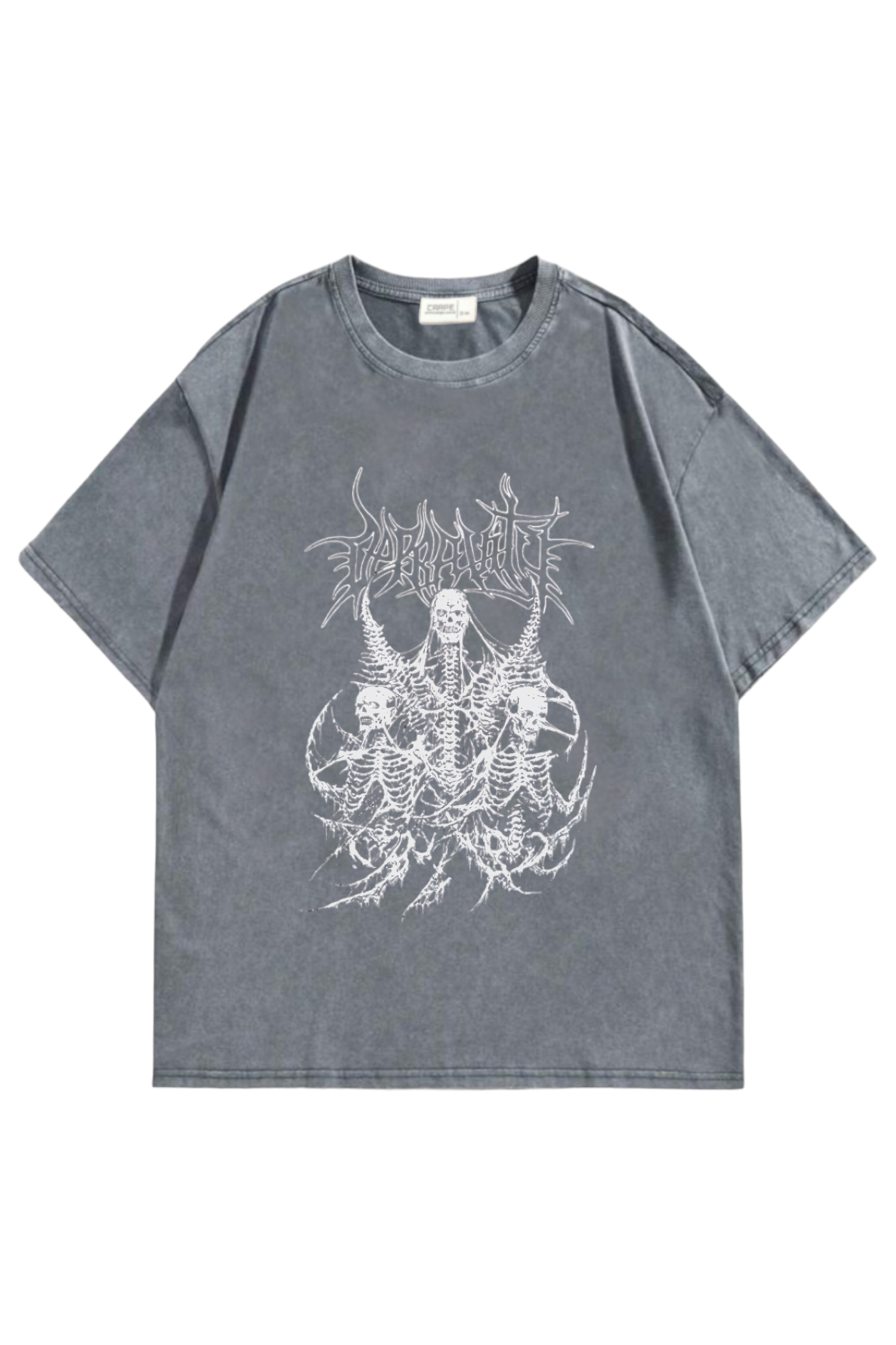 Yıkamalı Skeleton Oversize T-shirt