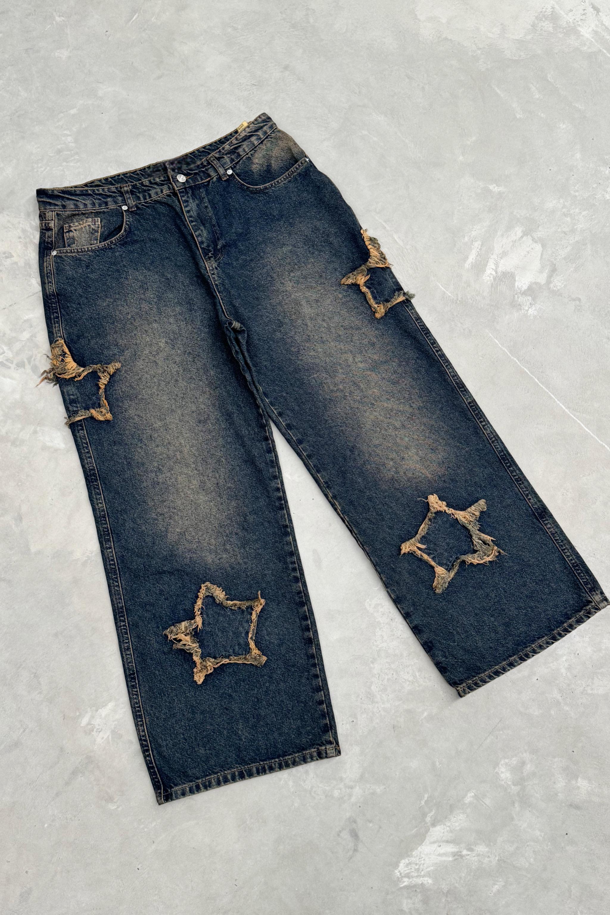 Yıkamalı Star Big Size Pantolon
