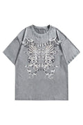 Yıkamalı Sword Lion Oversize T-shirt