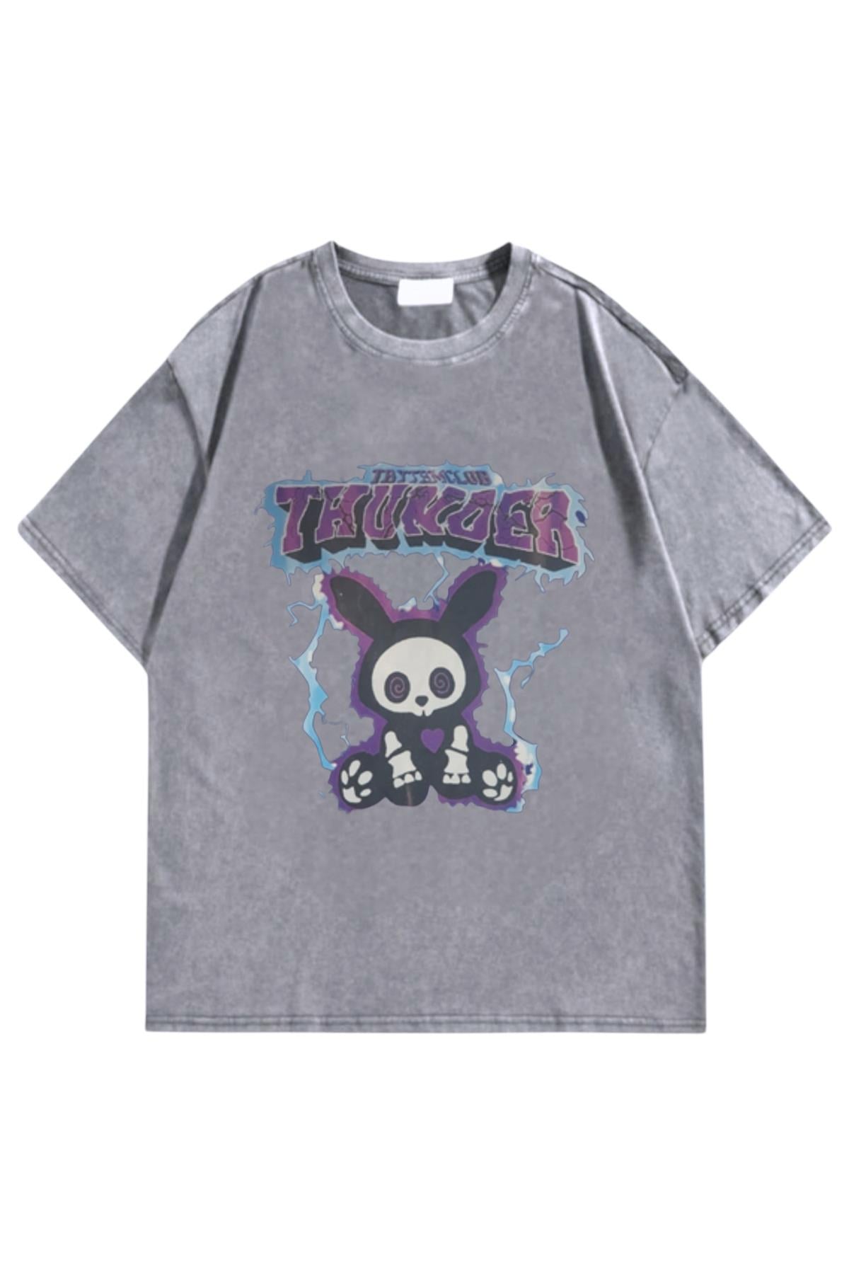 Yıkamalı Thunder Oversize T-shirt
