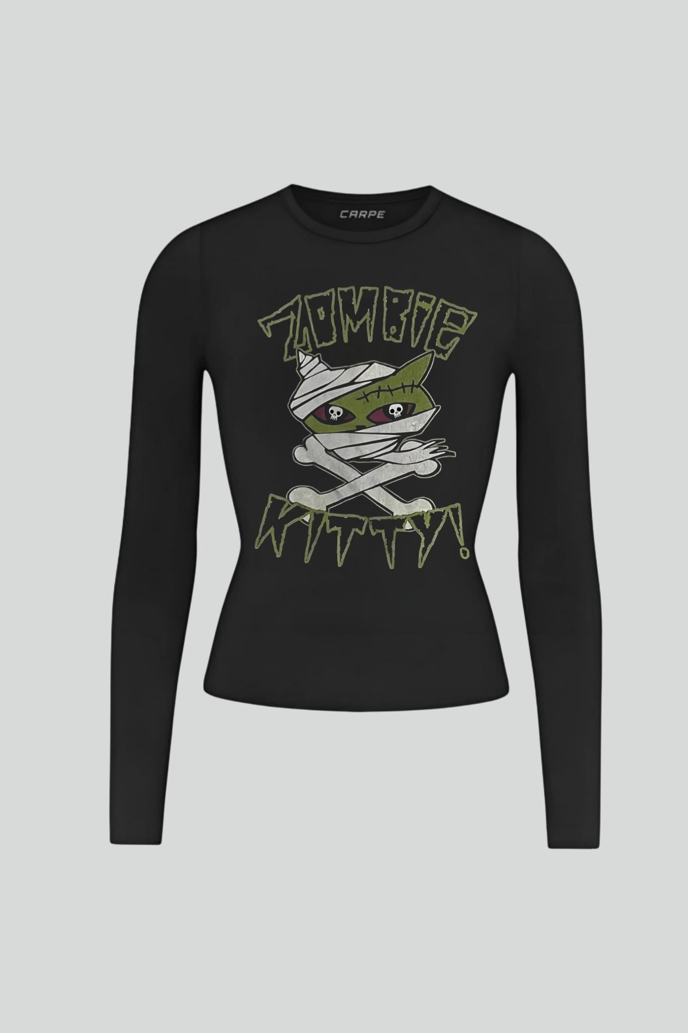 Zombie Kitty Uzun Kol Tam Boy Bluz